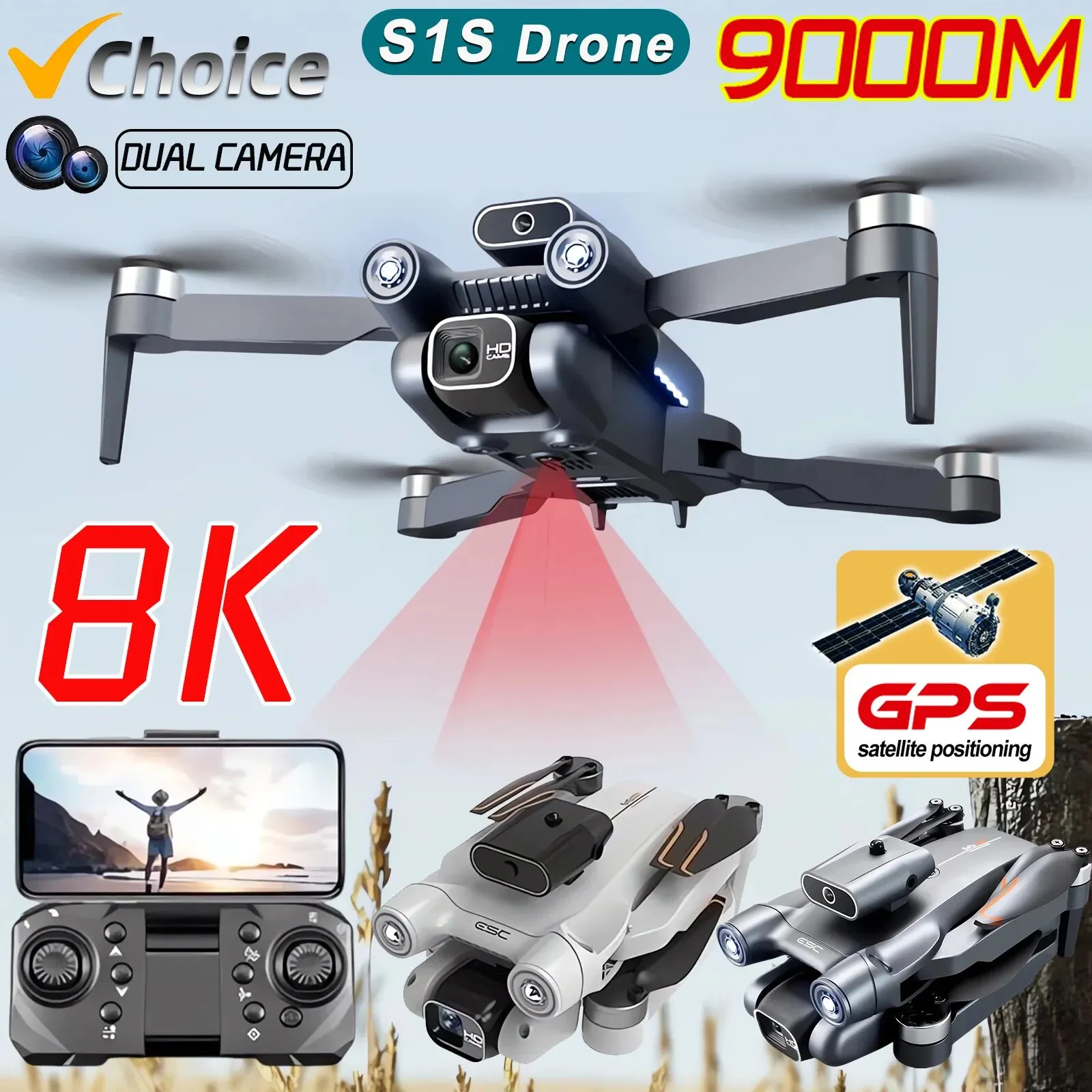 Drone Camera Mount - Yeni S1S 5G GPS Drone kamera