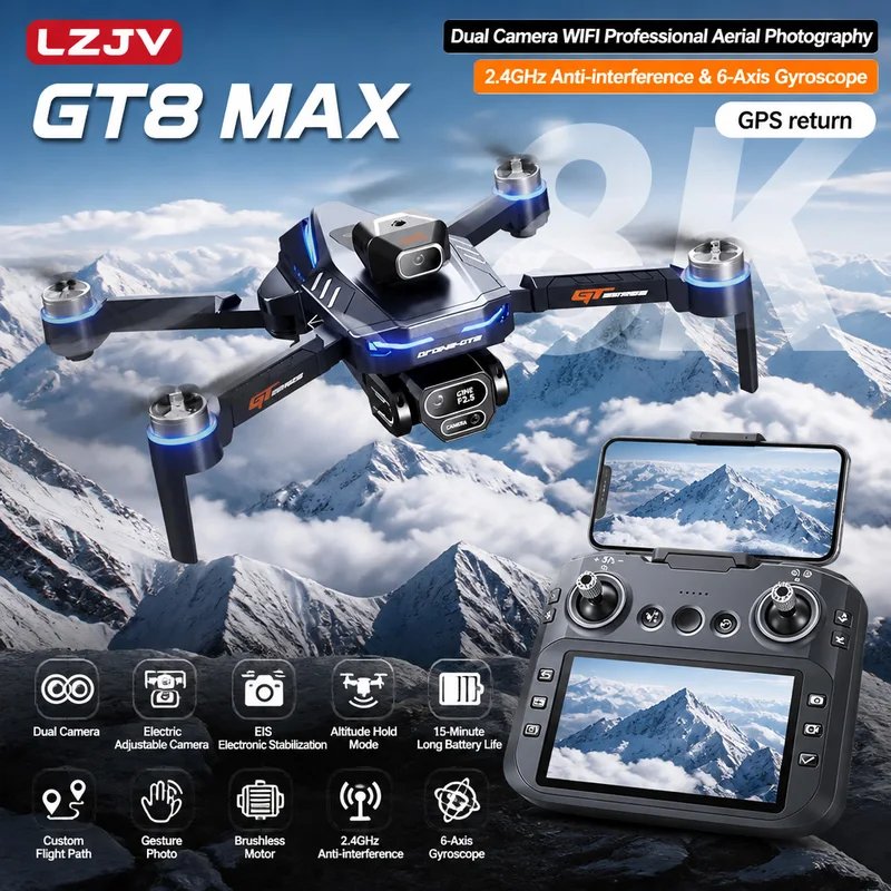 Drone Camera Night Vision - GT8 Max Katlanabilir Drone 8K HD