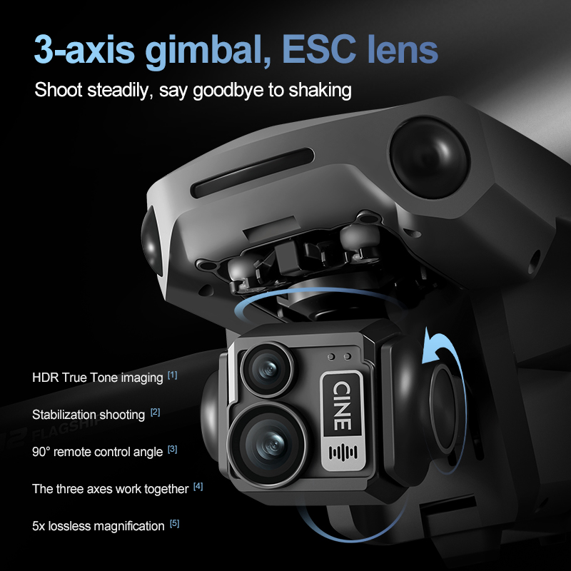 8K 3 Eksenli Gimbal Fırçasız 7 - Drone Camera 4K incelemesi ve fiyatı