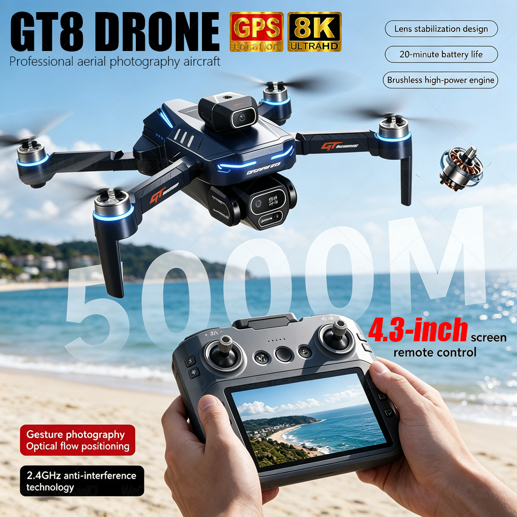 YENİ GT8 HD RC Drone 4K Profes - Drone Camera Night Vision incelemesi ve fiyatı